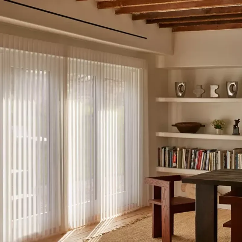 Hunter Douglas Luminette sheer panels in a commercial lobby
