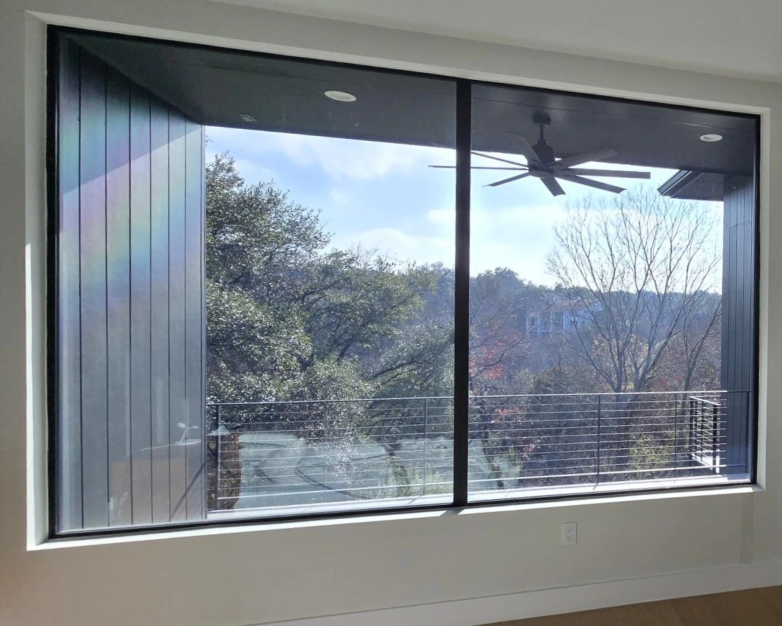 Bee-cave residential window tint installation — living room