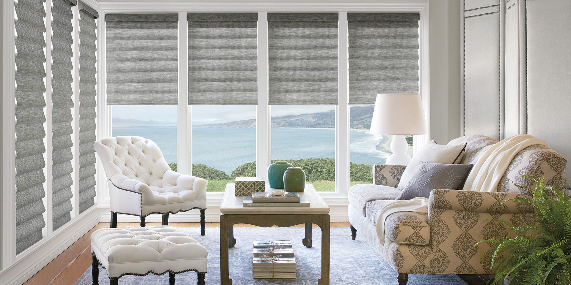 Hunter Douglas Vignette modern roman shades in a commercial conference room